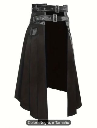 Falda gótica con cinturón y cadena