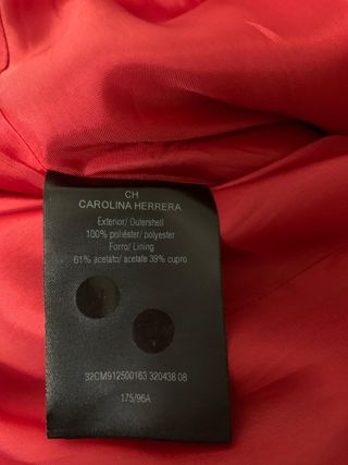 Vestido fiesta rojo Carolina Herrera