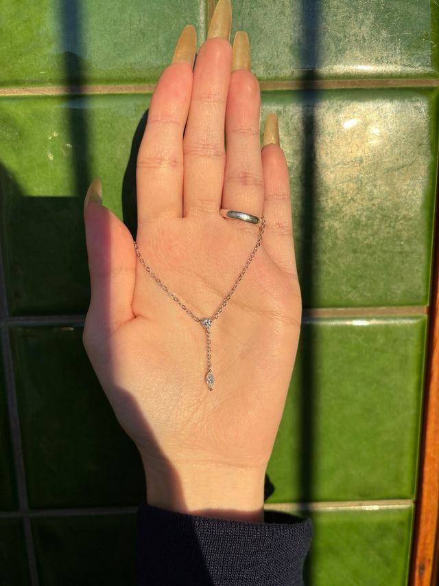 Collar de plata y moissanitas blancas