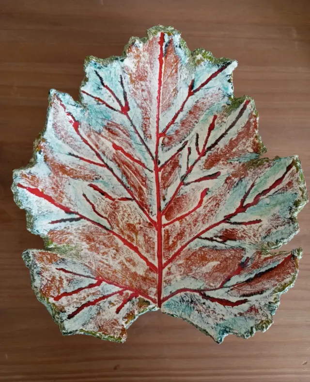 Bandeja cerámica de hoja natural