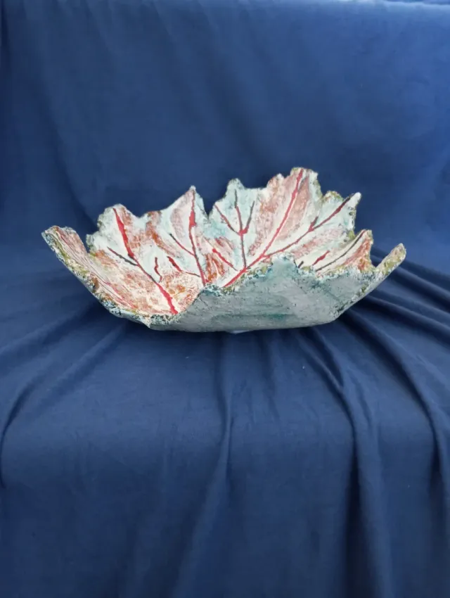 Bandeja cerámica de hoja natural