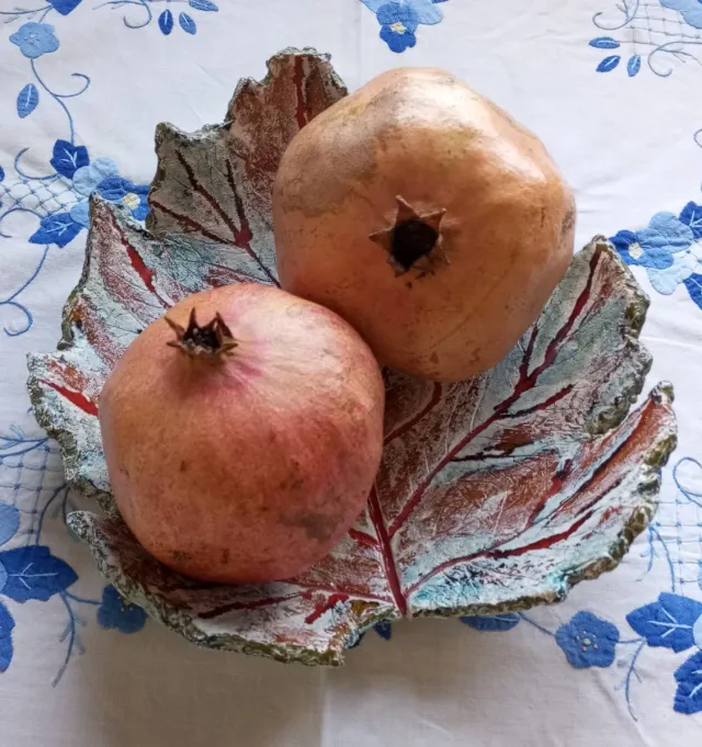 Bandeja cerámica de hoja natural