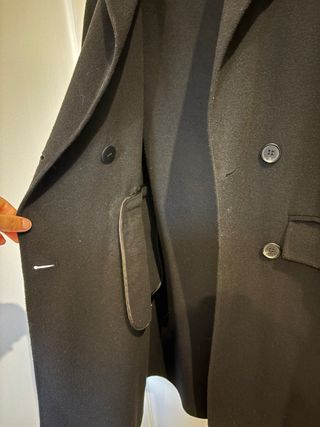 Abrigo lana Zara negro