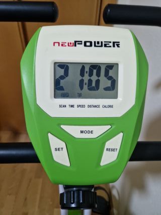 Bicicleta Estática Verde y Blanca