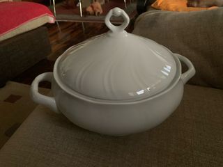 Juego consomé porcelana blanco