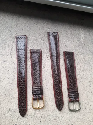 Cinturini vintage vera lucertola marrone