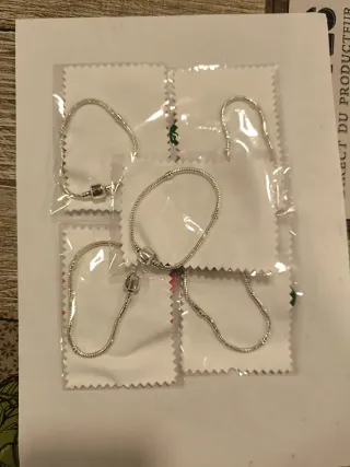 Lote 5 Pulseras estilo Pandora plata