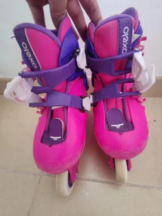 Patines Oxelo rosas y morados talla ajustable