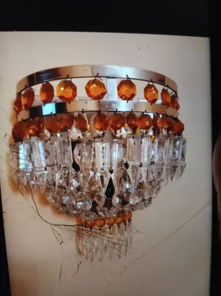 Quattro Applique in cristallo e metallo