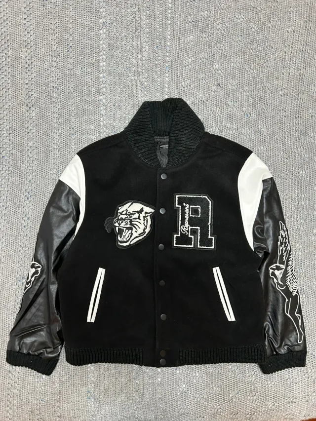 Giubbotto Bomber Represent Nero e Bianco Taglia-L