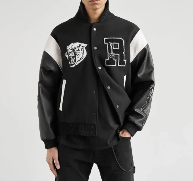 Giubbotto Bomber Represent Nero e Bianco Taglia-L