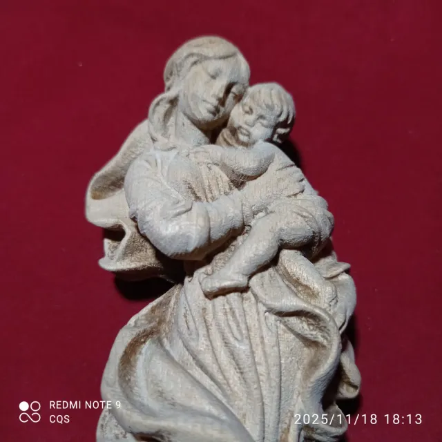 Virgen con Niño Talla Madera Maciza