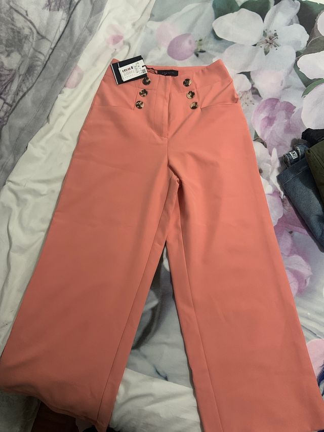 Pantalón Cortefiel Rosa Botones
