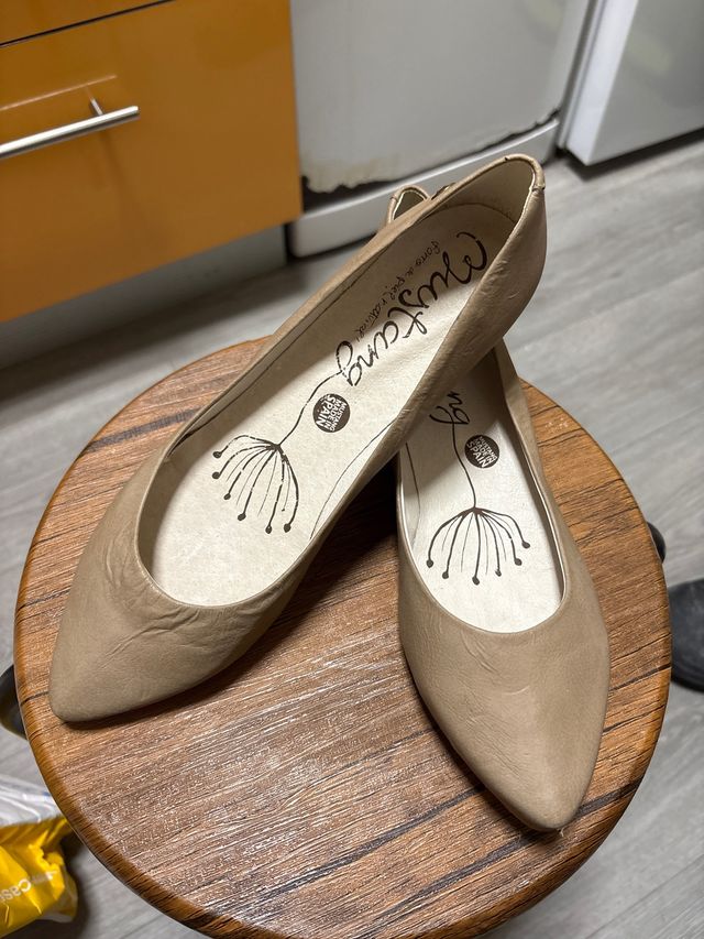 Manoletinas Mustang Beige/Marrón