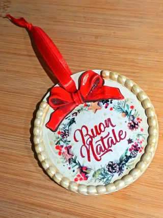 Ghirlanda Buon Natale diametro 12 cm