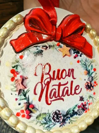 Ghirlanda Buon Natale diametro 12 cm