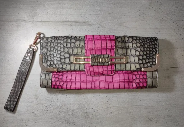 Bolso de mano Guess Gris y Rosa