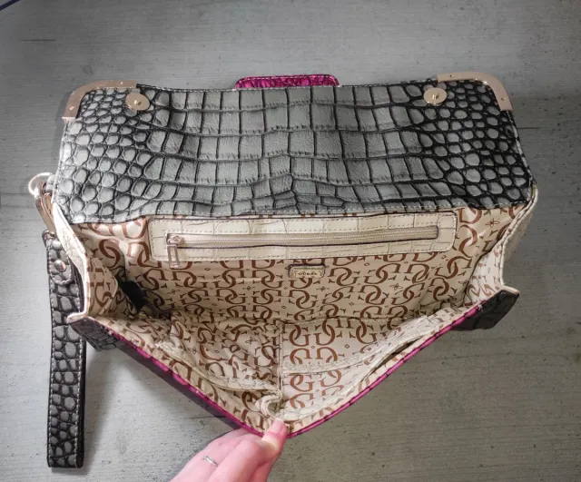 Bolso de mano Guess Gris y Rosa