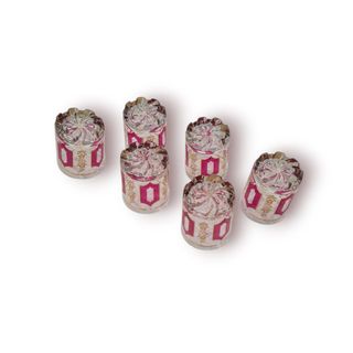 Conjunto 6 Copos Devalbar Cristal Deco Dourado