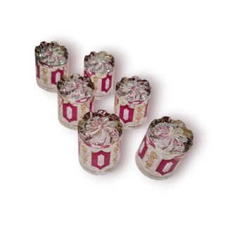 Conjunto 6 Copos Devalbar Cristal Deco Dourado