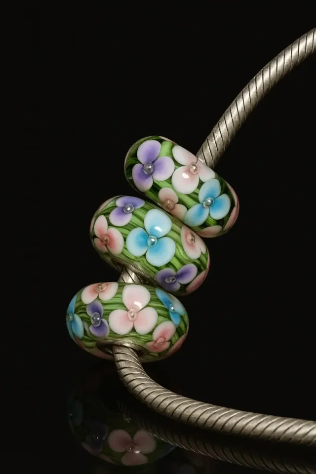 Charms Cristal Murano Flores Primavera