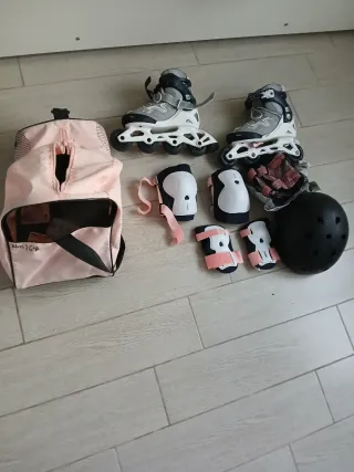 Patines en línea y equipo de protección