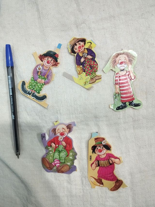 Lote cromos payasos años 70/80