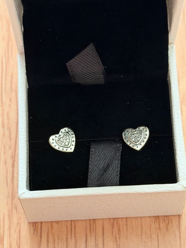 Pendientes Corazón Pandora Plata