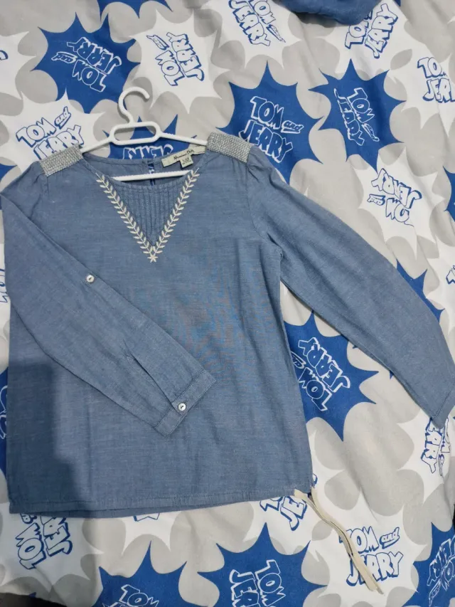 Camisa vaquera clara manga larga Massimo Dutti