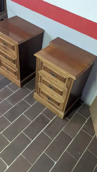 Pareja Mesitas Noche Vintage Madera