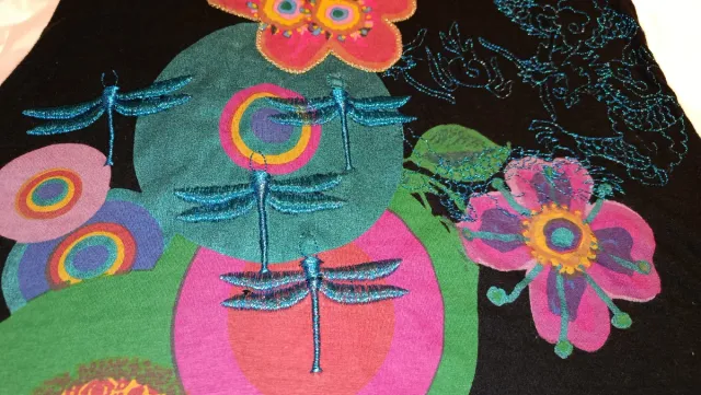 Vestido Desigual Negro Multicolor