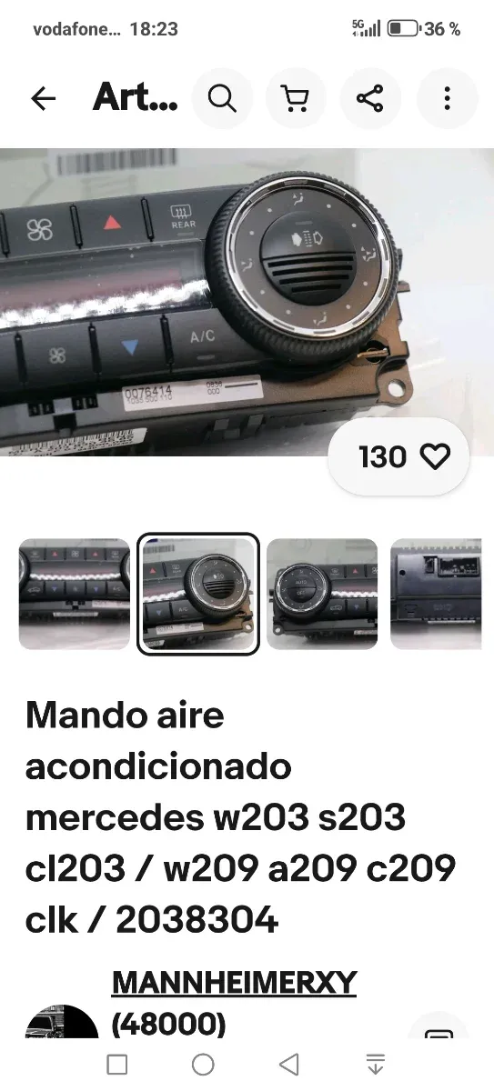 Controle do Ar Condicionado Mercedes W203/W209