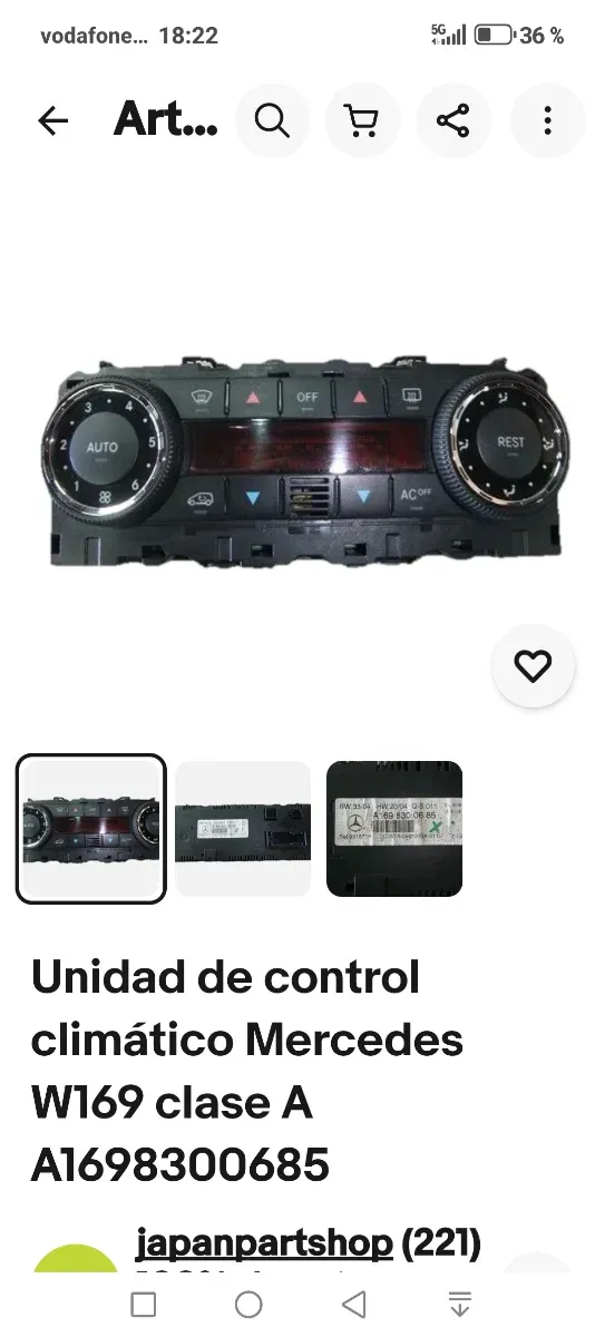 Controle do Ar Condicionado Mercedes W203/W209