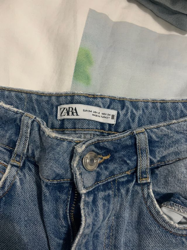 Vaqueros Zara Anchos Desgastados