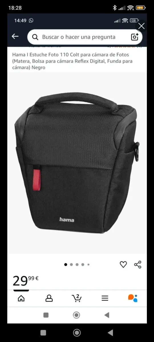 Funda Mochila Hama para cámaras SONY CANON ETC