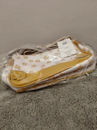 Set 2 borse bianche a fiori con tracolla nuove