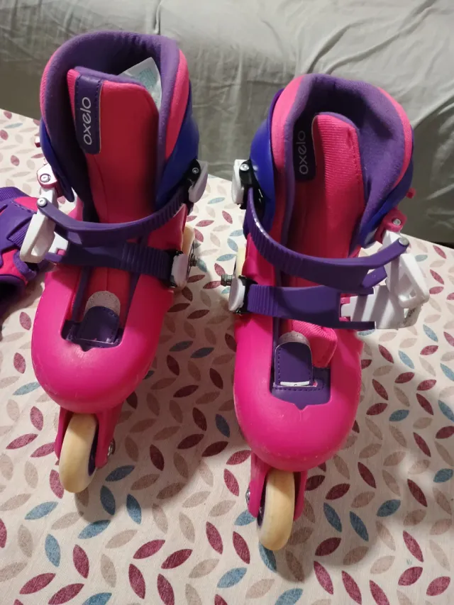 Patins infantis Oxelo rosa e roxo
