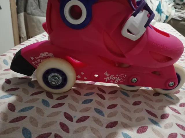 Patins infantis Oxelo rosa e roxo