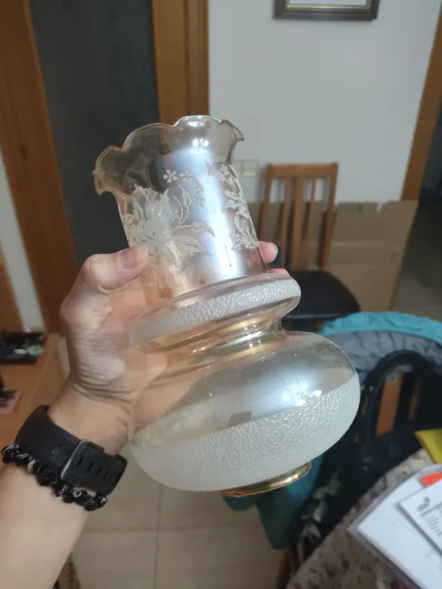 Lámpara de techo vintage cristal y metal