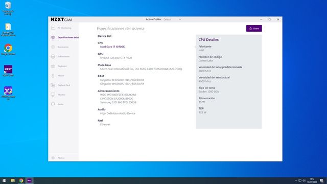 PC Gaming i7 10700k + GTX1070 + Pantalla