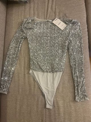 Body lentejuelas Zara Talla S