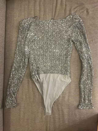 Body lentejuelas Zara Talla S
