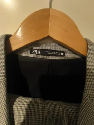 Traje Zara Chaqueta Gris Talla 46