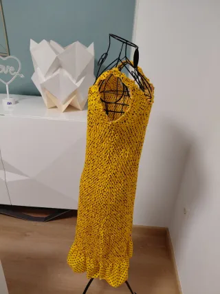 Vestido Kling amarillo lunares talla L