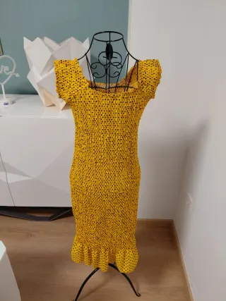 Vestido Kling amarillo lunares talla L