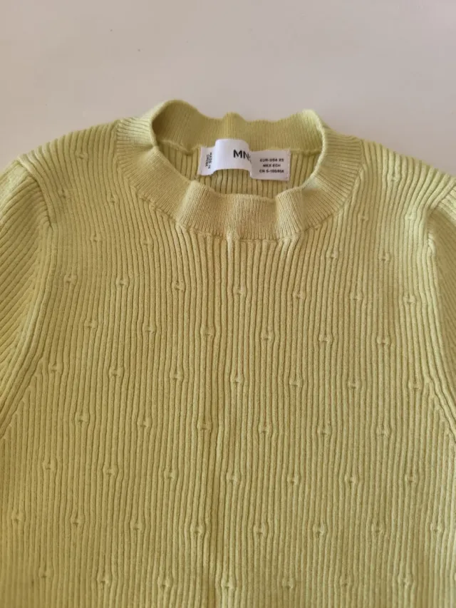Camiseta Mango verde lima talla XS