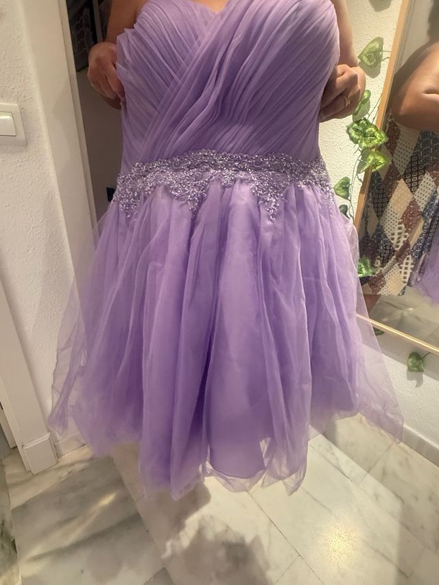 Vestido Quinceañera Corto Morado