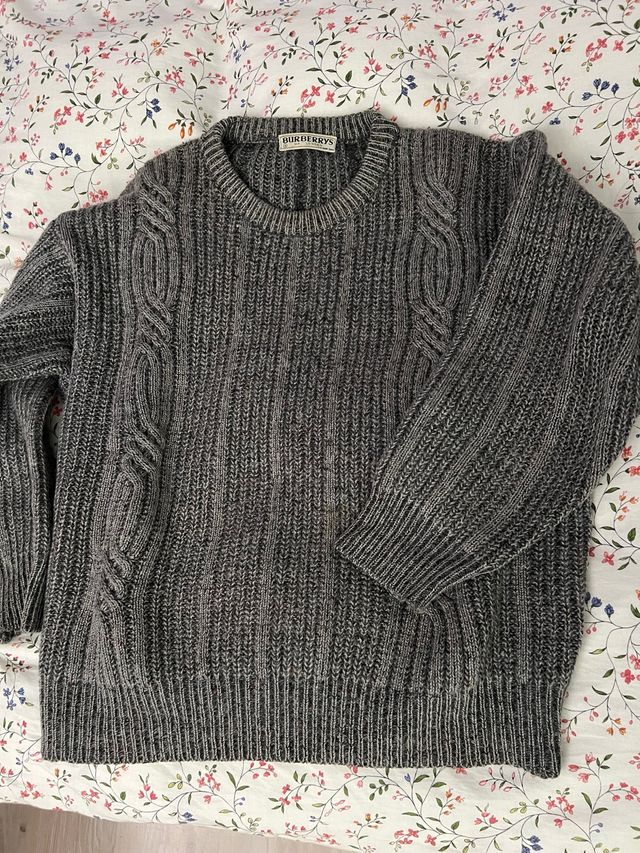 Jersey Burberry Gris Punto Trenzado