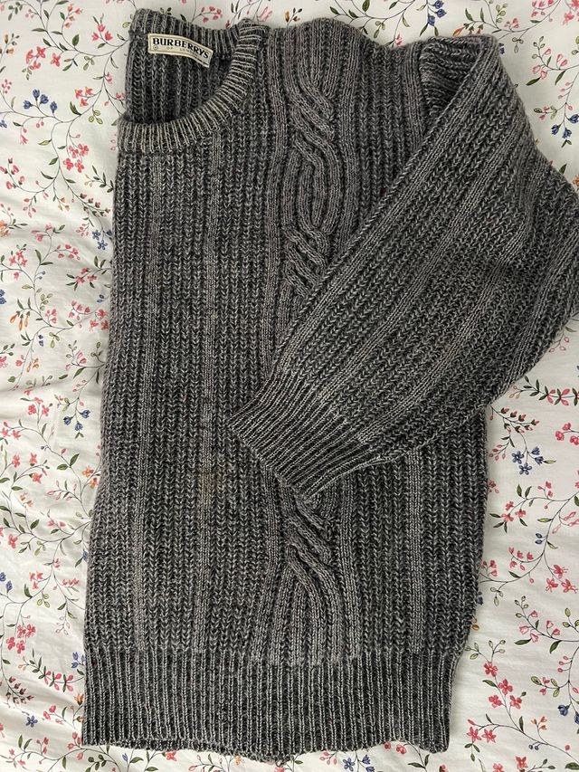 Jersey Burberry Gris Punto Trenzado