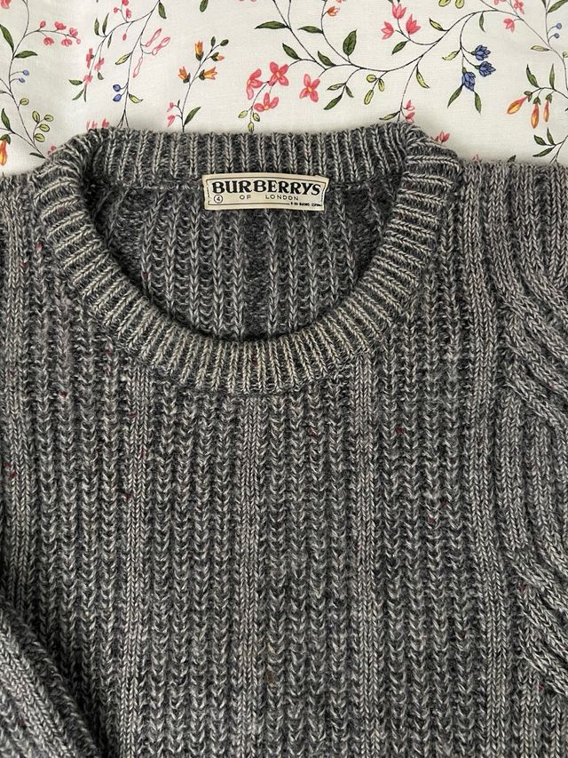 Jersey Burberry Gris Punto Trenzado